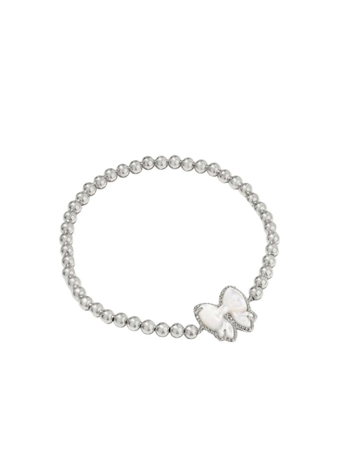 silver bow bracelet