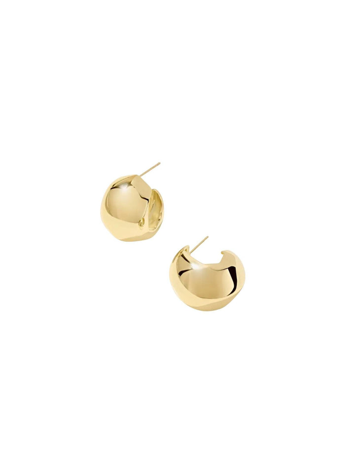 gold geo hoop earrings