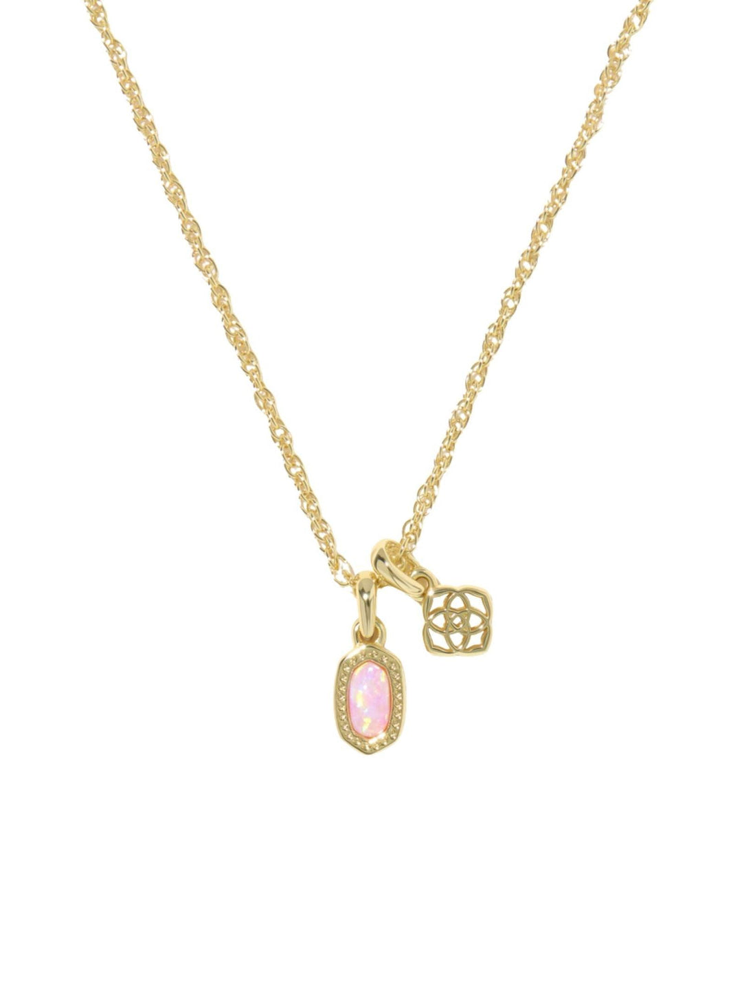 gold and pink necklace