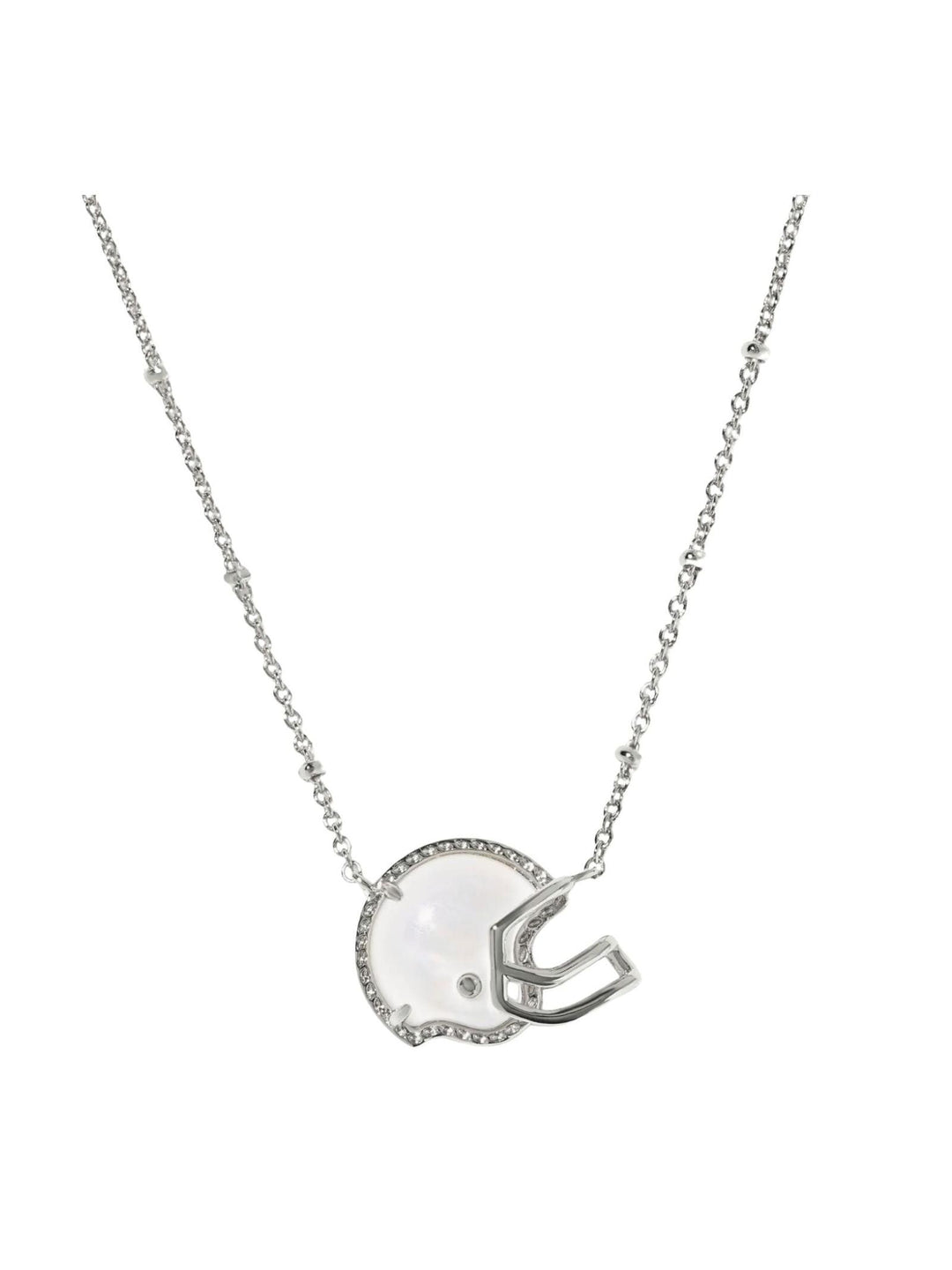silver football helmet necklace
