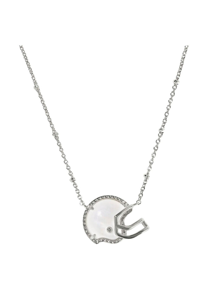 silver football helmet necklace