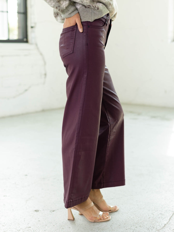 coated colored ankle pant