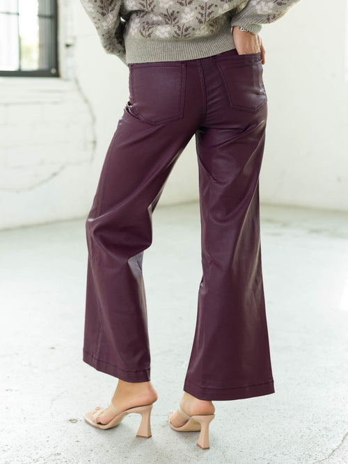 coated colored ankle pant