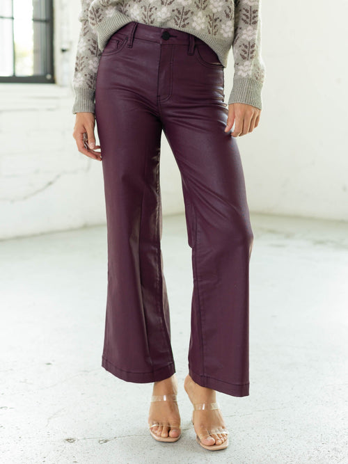 coated colored ankle pant
