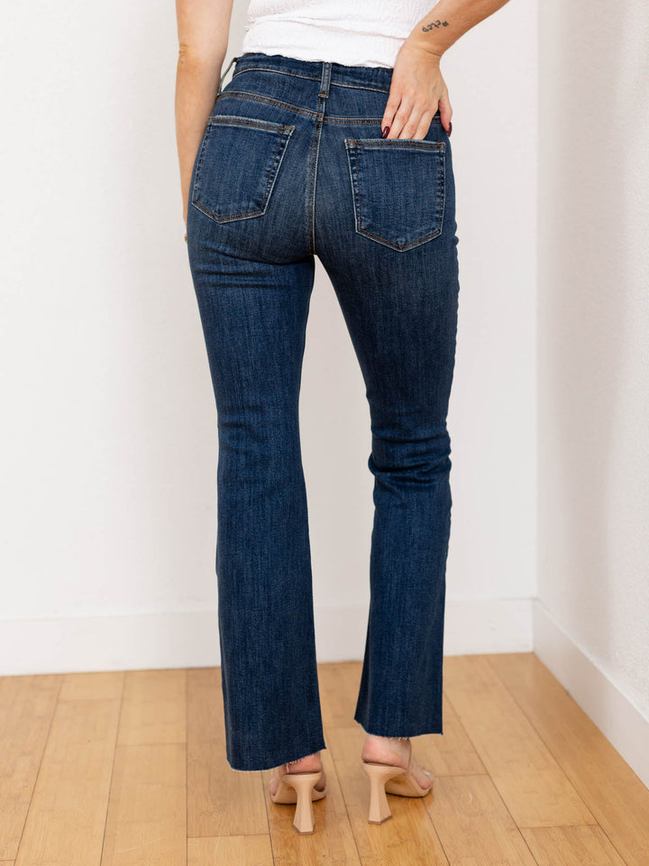 dark wash bootcut denim