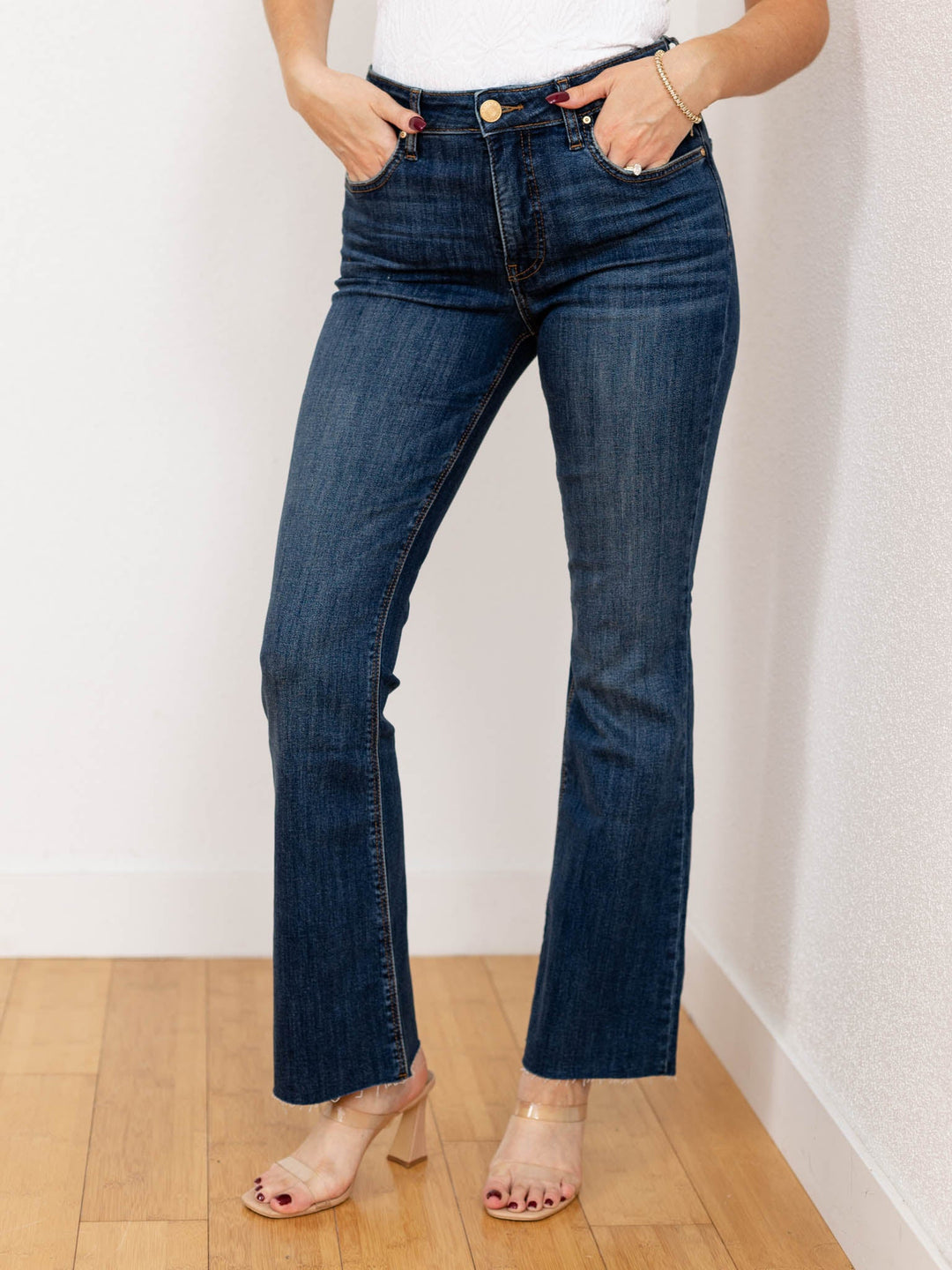 dark wash bootcut denim