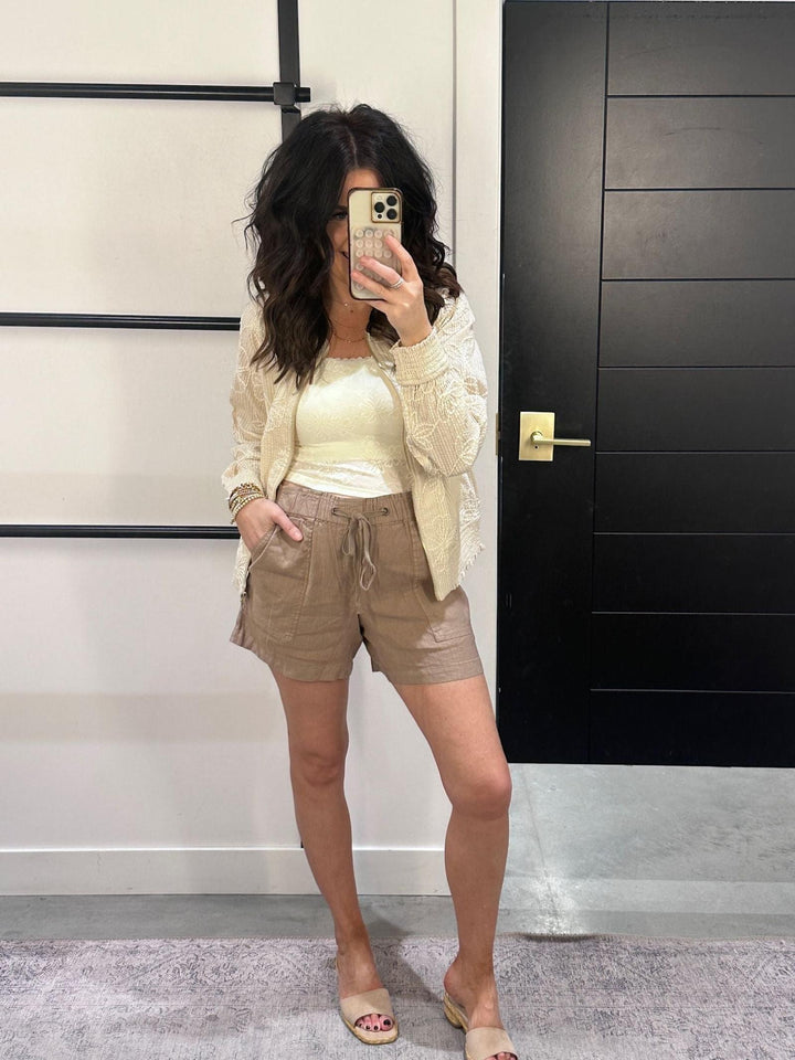 collarless smocked jacket