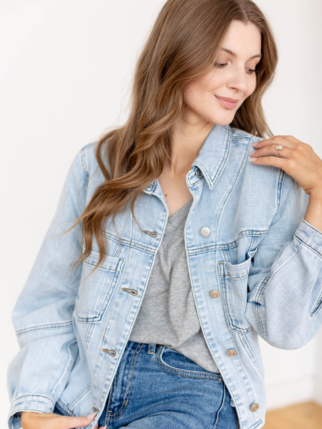 KUT Light Bailey Button Front Jacket