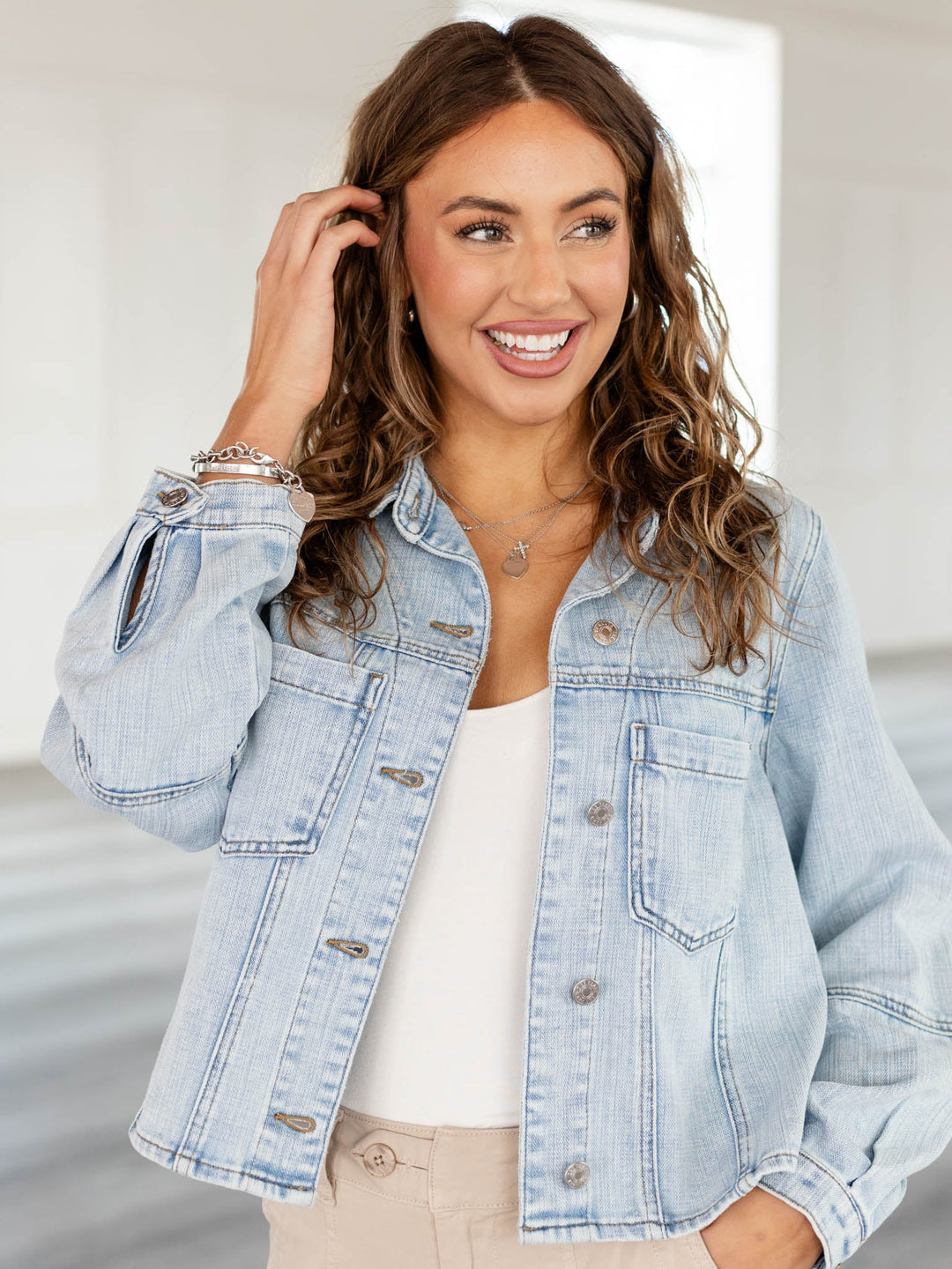 KUT Light Bailey Button Front Jacket