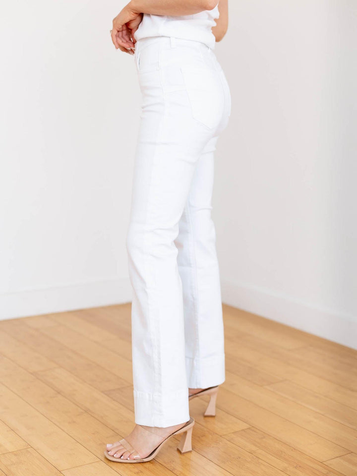 white high waist jeans