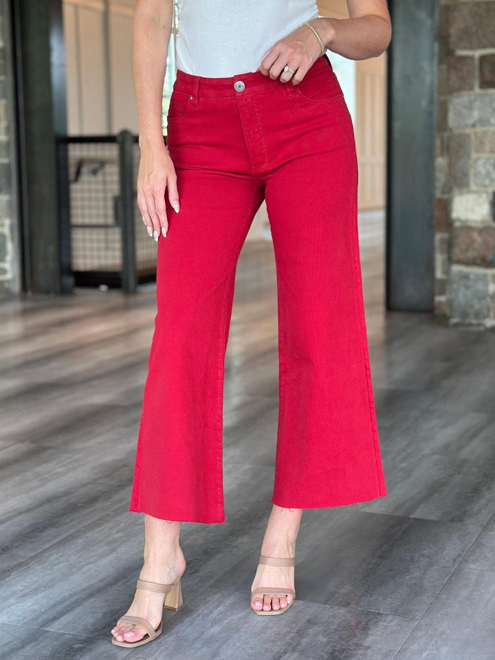 KUT Ruby Red Meg High Rise Fab Ab