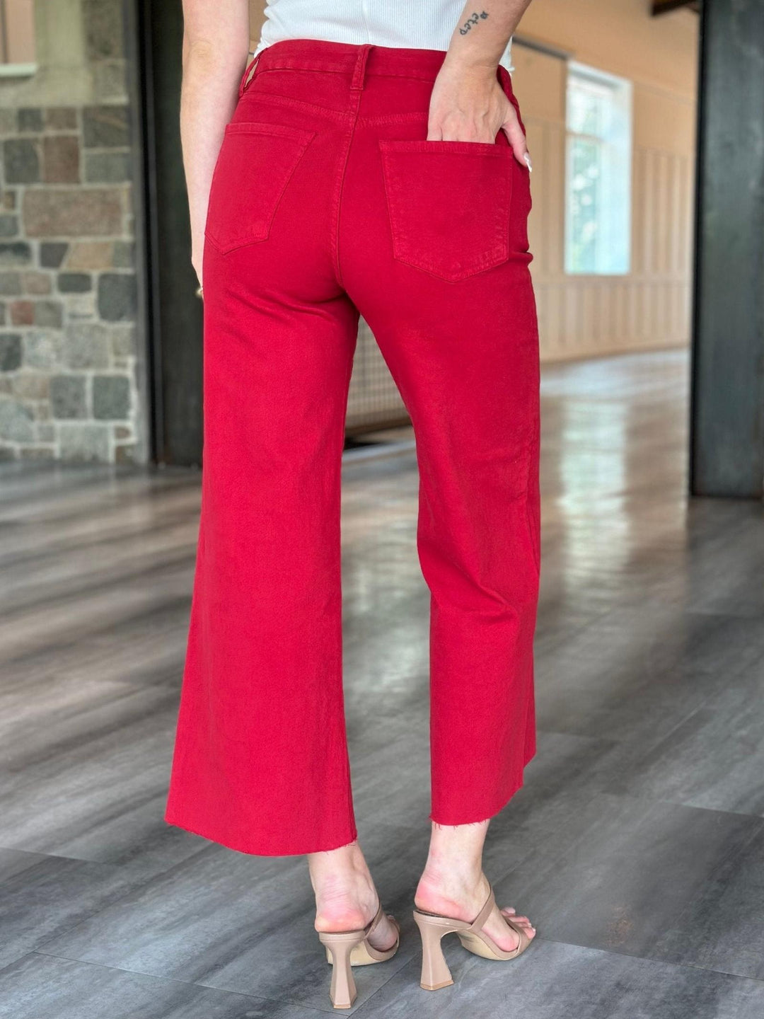KUT Ruby Red Meg High Rise Fab Ab