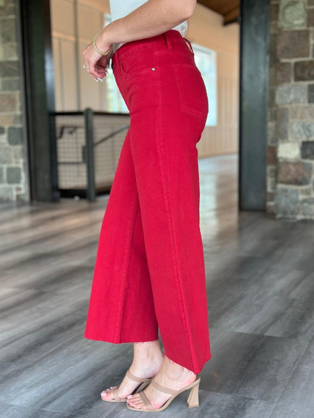 KUT Ruby Red Meg High Rise Fab Ab