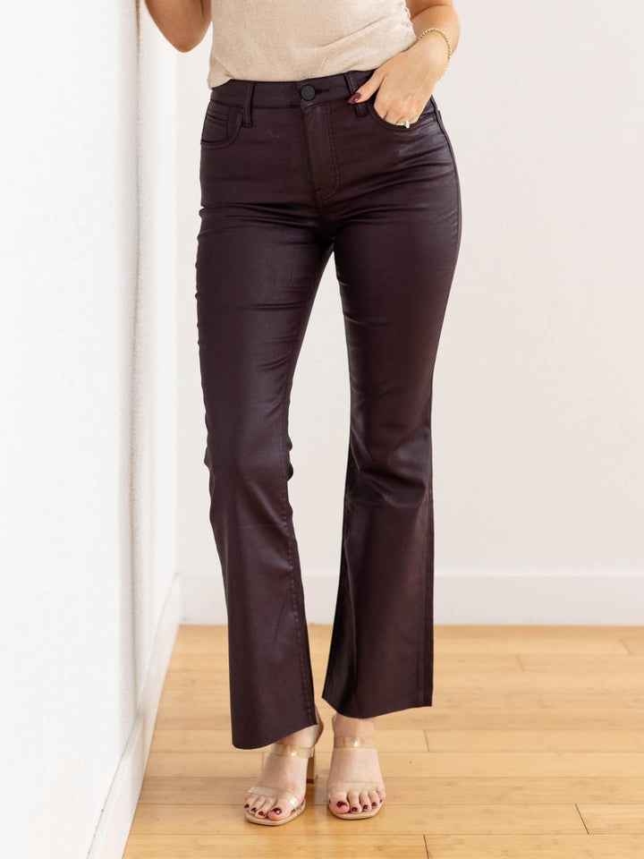 dark wine coated bottoms