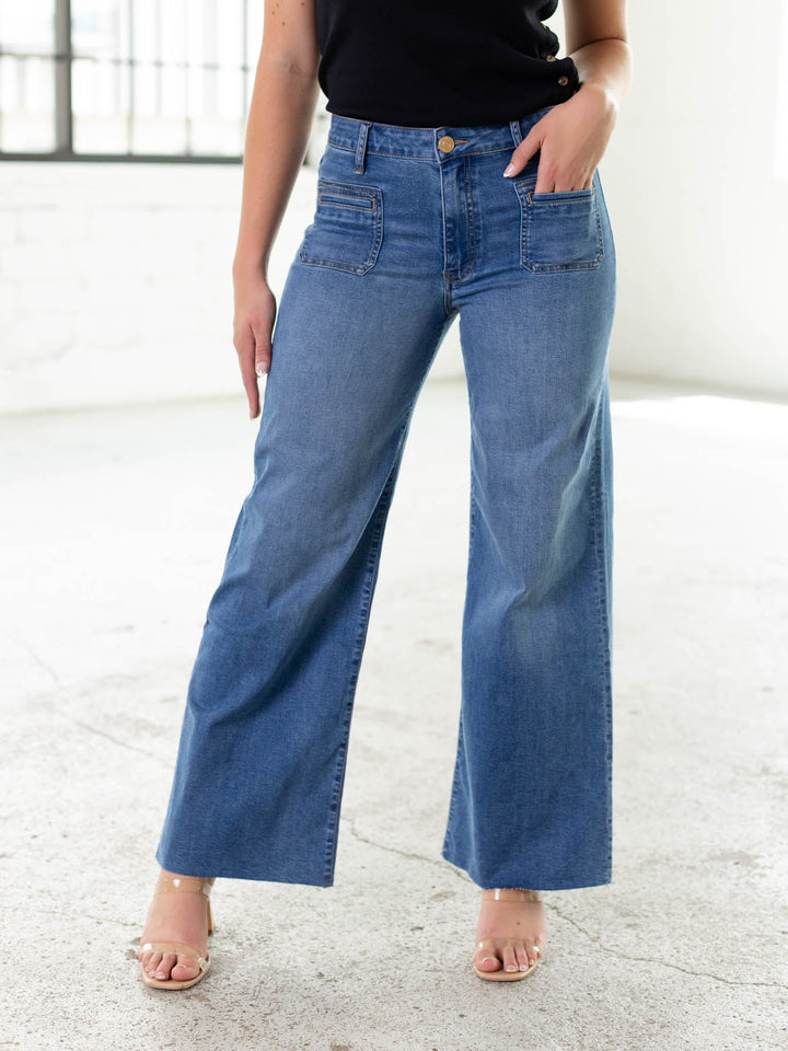KUT Sunny Meg High Rise Patch Pocket Wide Leg
