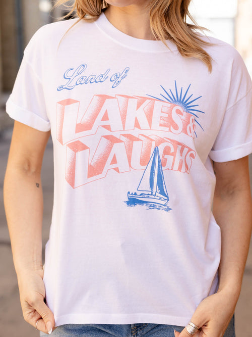 lakes colorful graphic tee