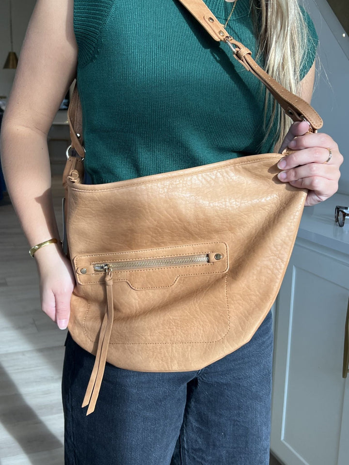 camel slouchy handbag