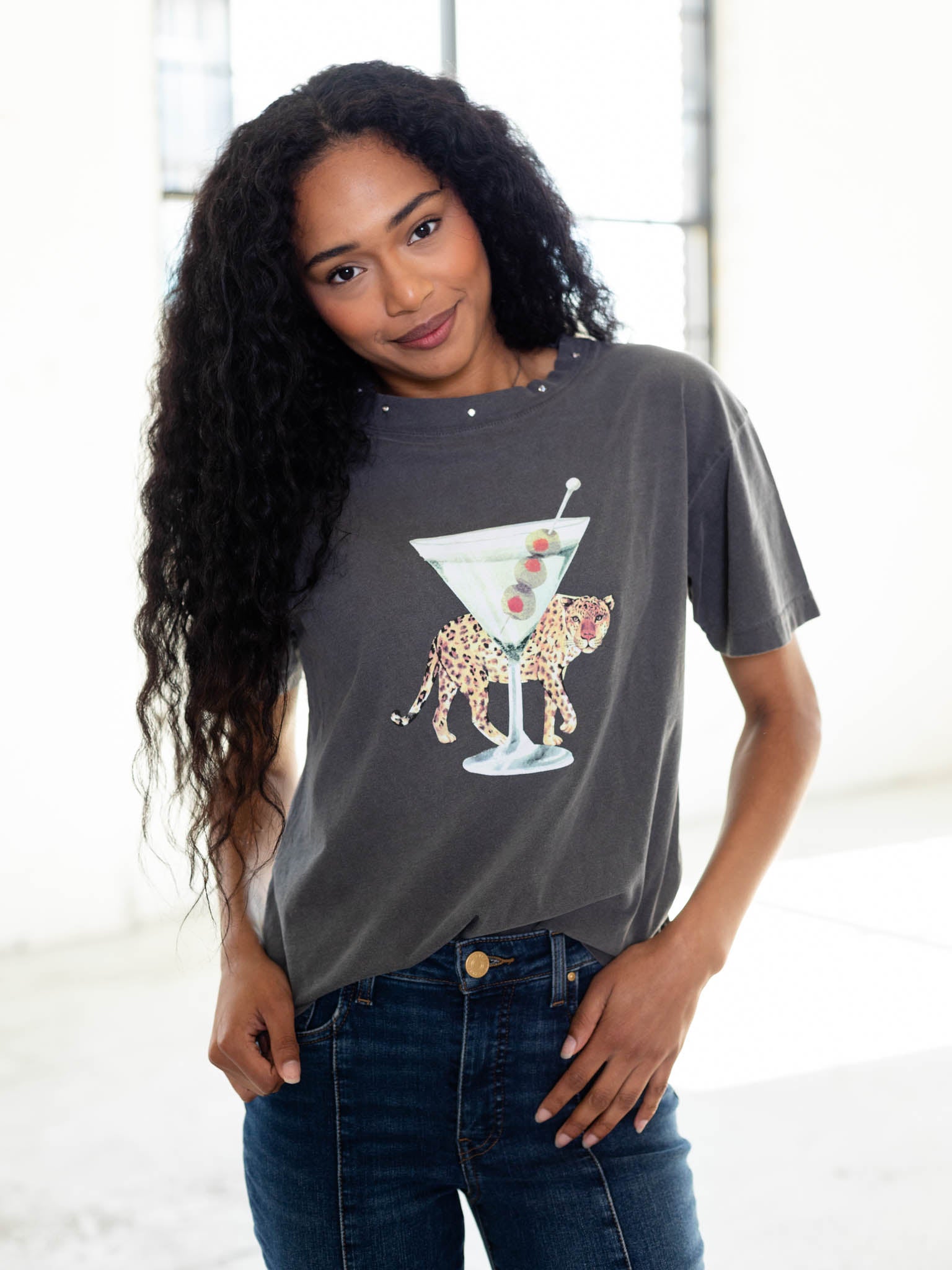 Leopard Martini Big Boy Tee – Leela and Lavender