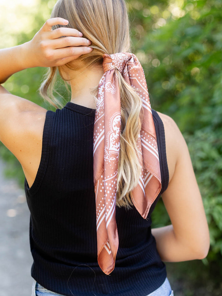 Light Paisley Design Square Scarf