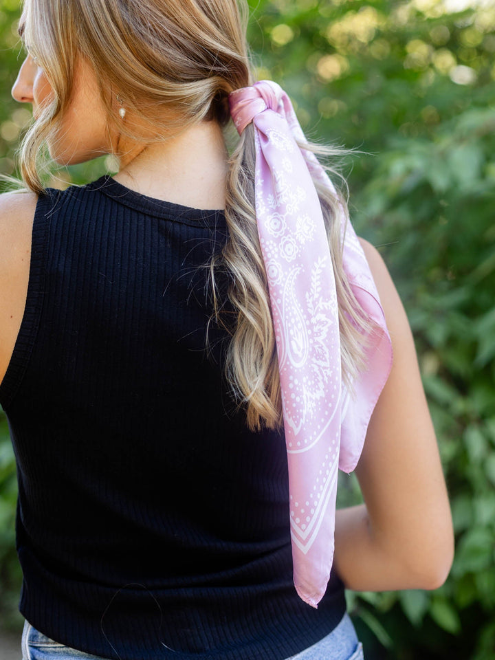 Light Paisley Design Square Scarf