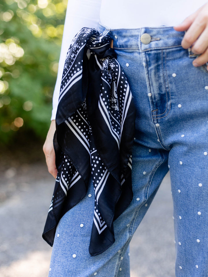 Light Paisley Design Square Scarf