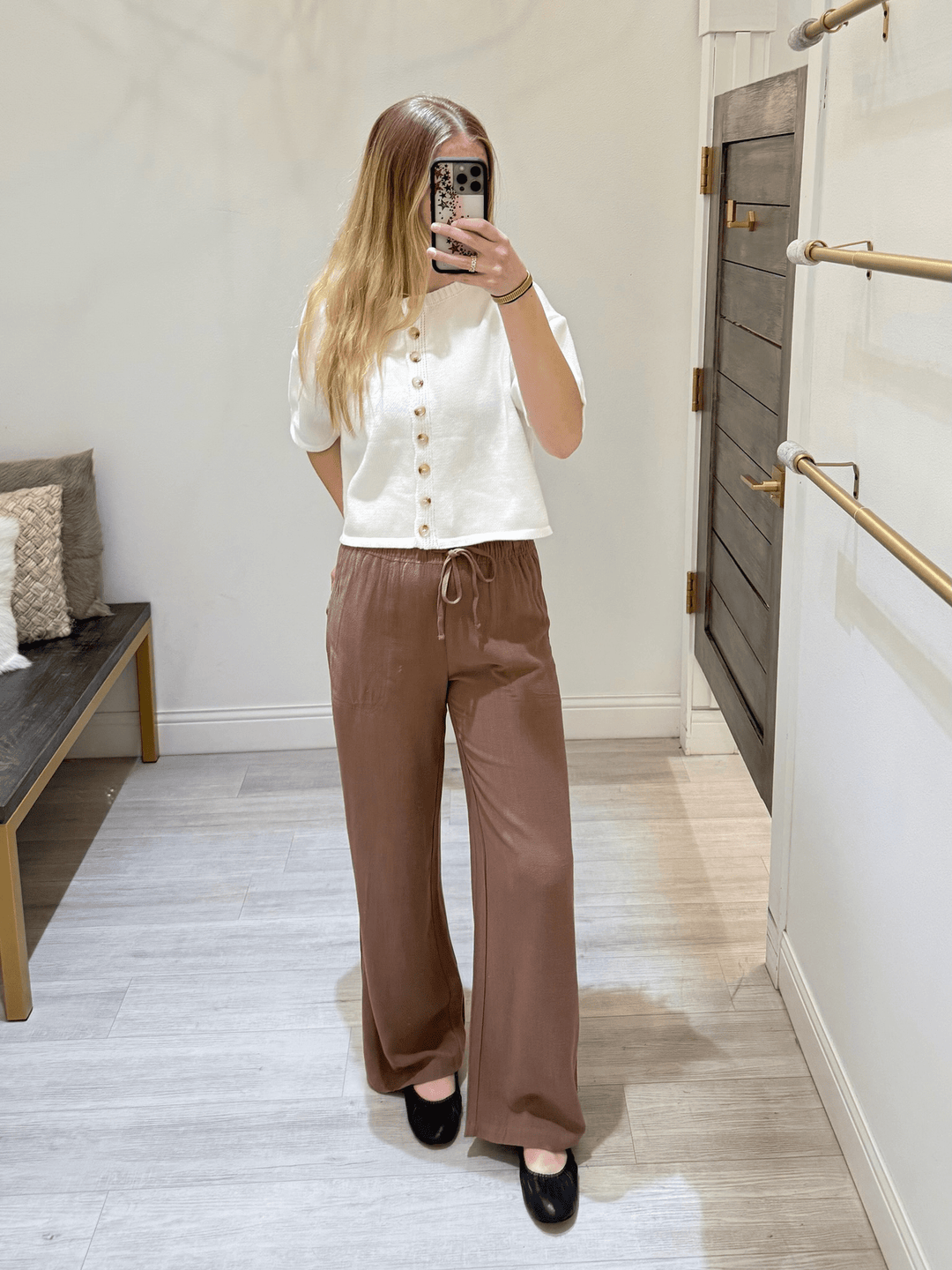 Lightweight Button Front Short Sleeve Sweater