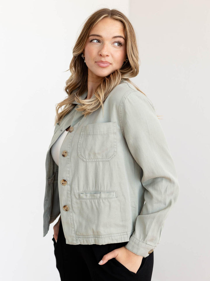 Linen Blend Safari Jacket