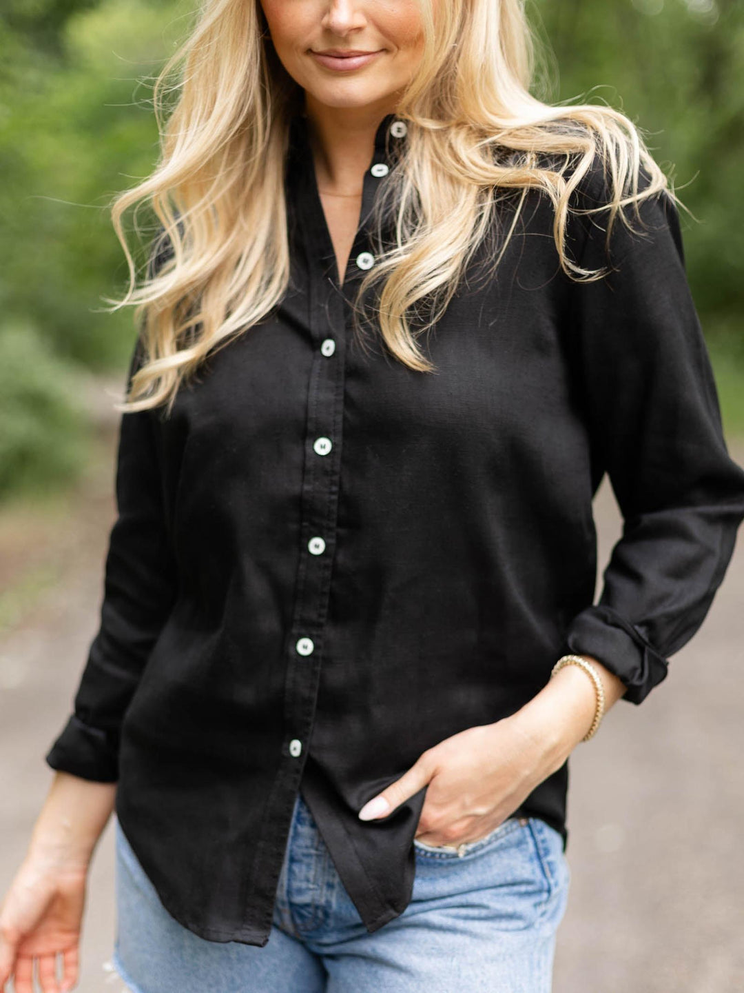Linen Long Sleeve Button Down Shirt