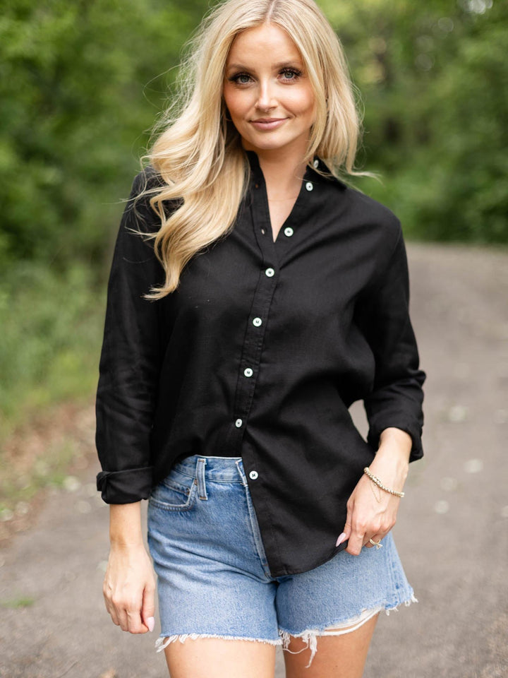 Linen Long Sleeve Button Down Shirt