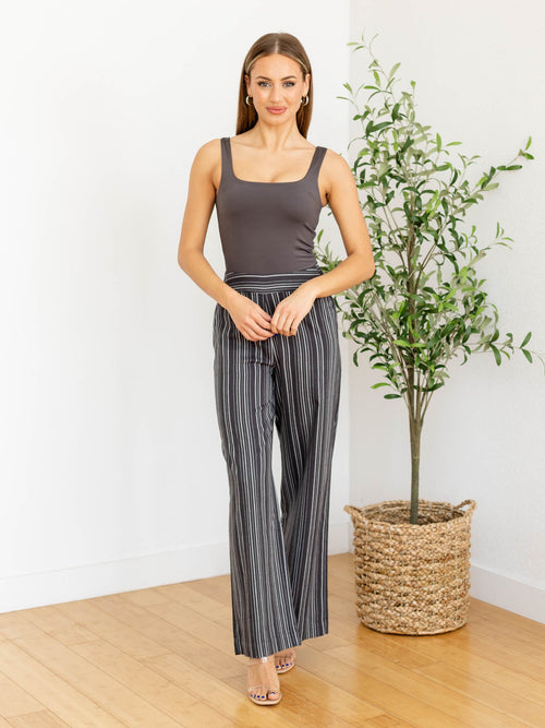 charcoal stripe linen pants