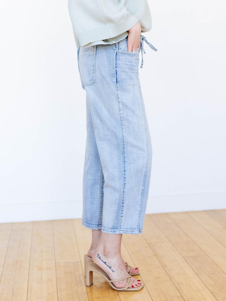 light wash cropped denim