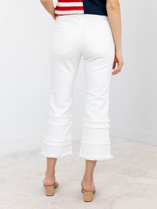 Liverpool Bone White Hannah Crop FlareDenim jeans