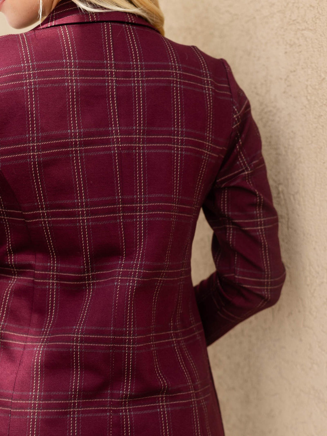 Liverpool Burgundy Multi Boyfriend Blazer