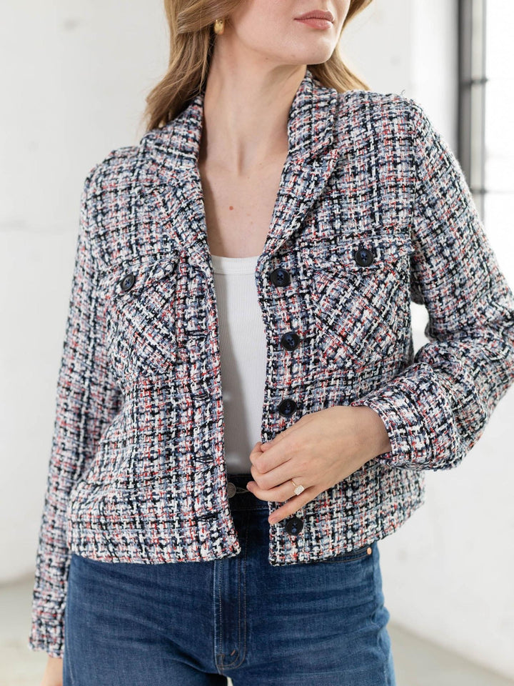 tweed cropped blazer