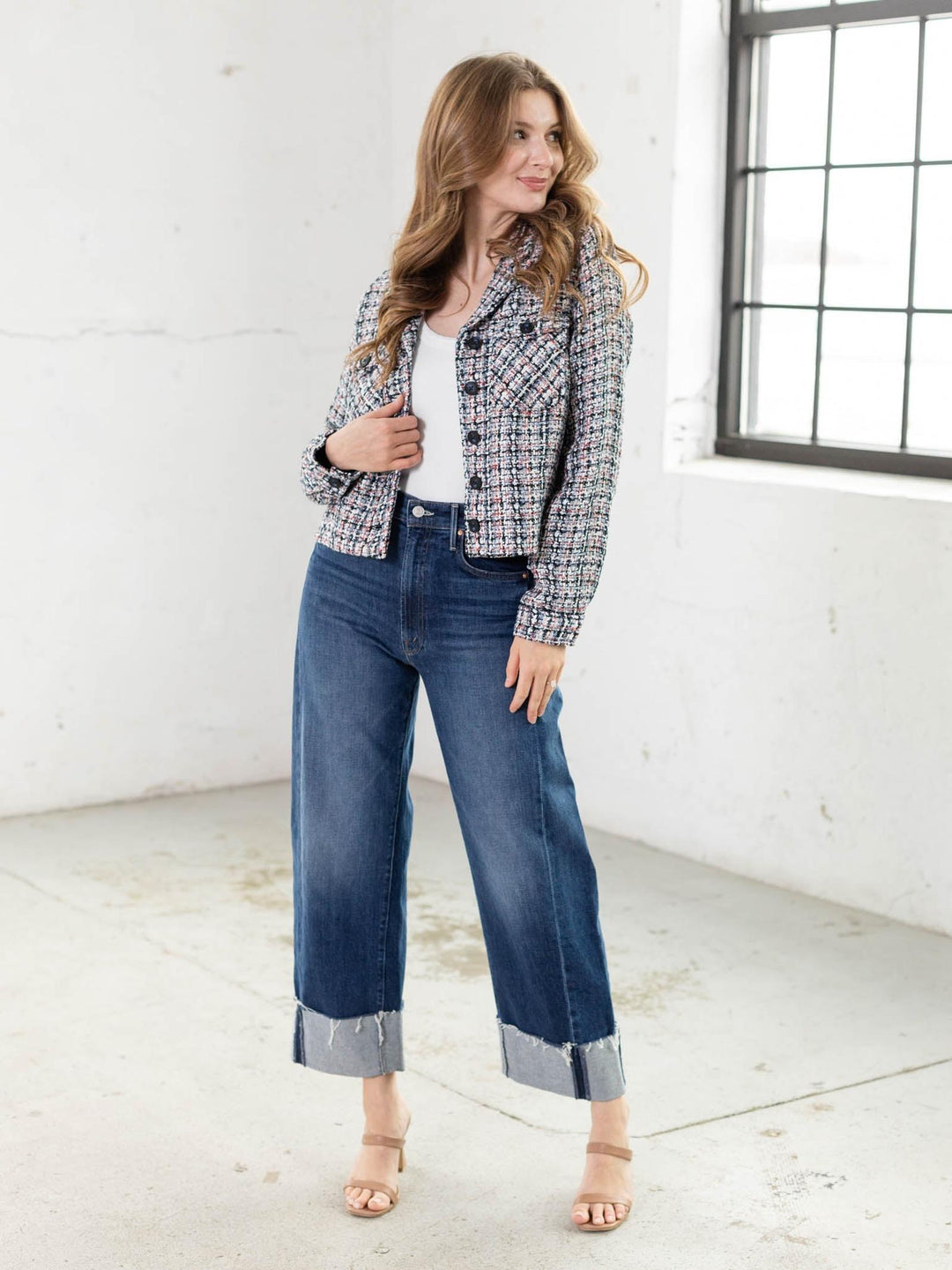 tweed cropped blazer