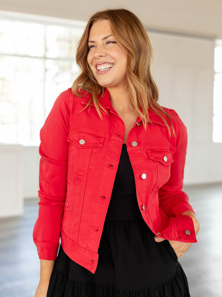 bright red jacket 