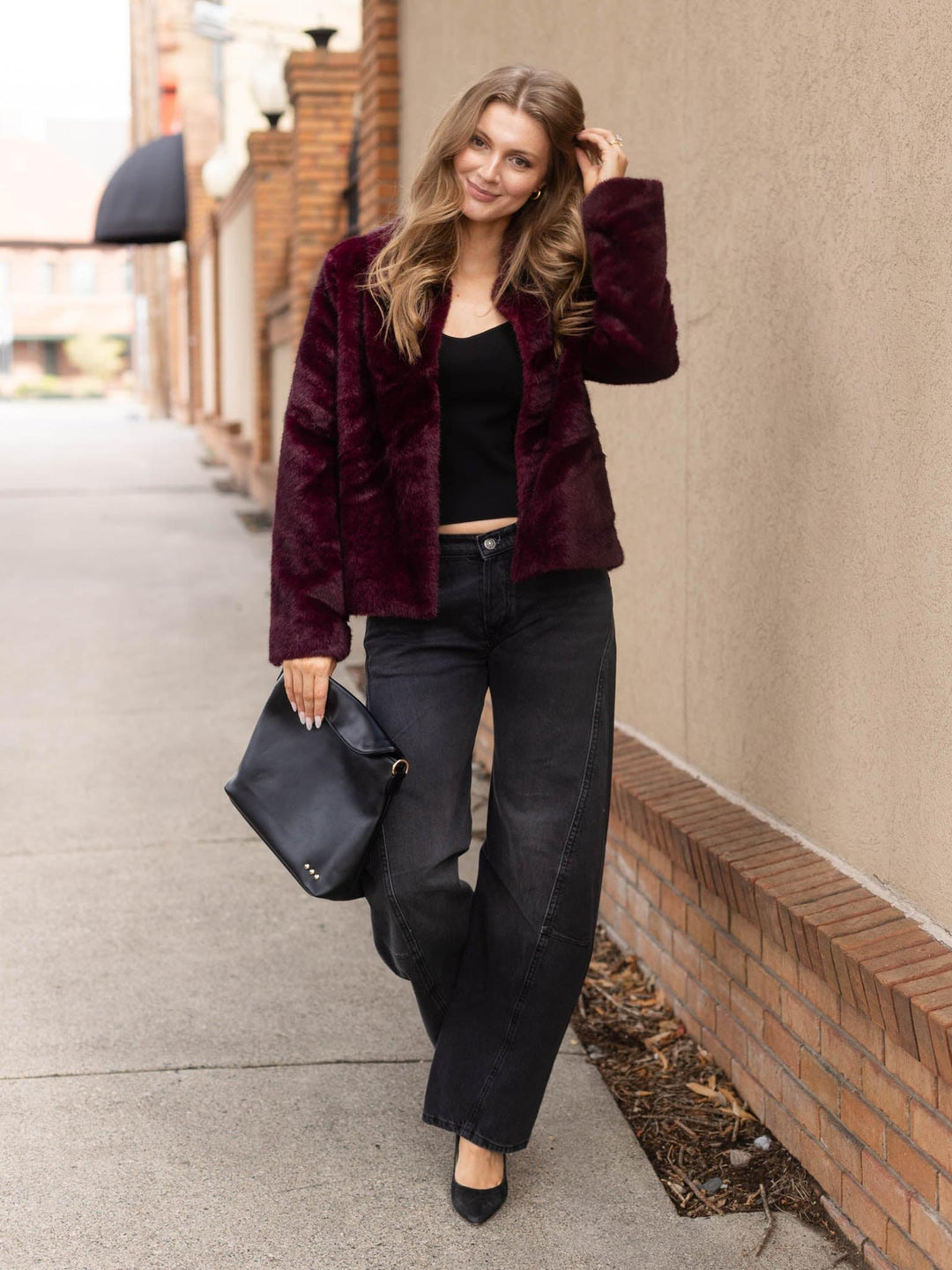 Liverpool Collared Faux Fur Jacket