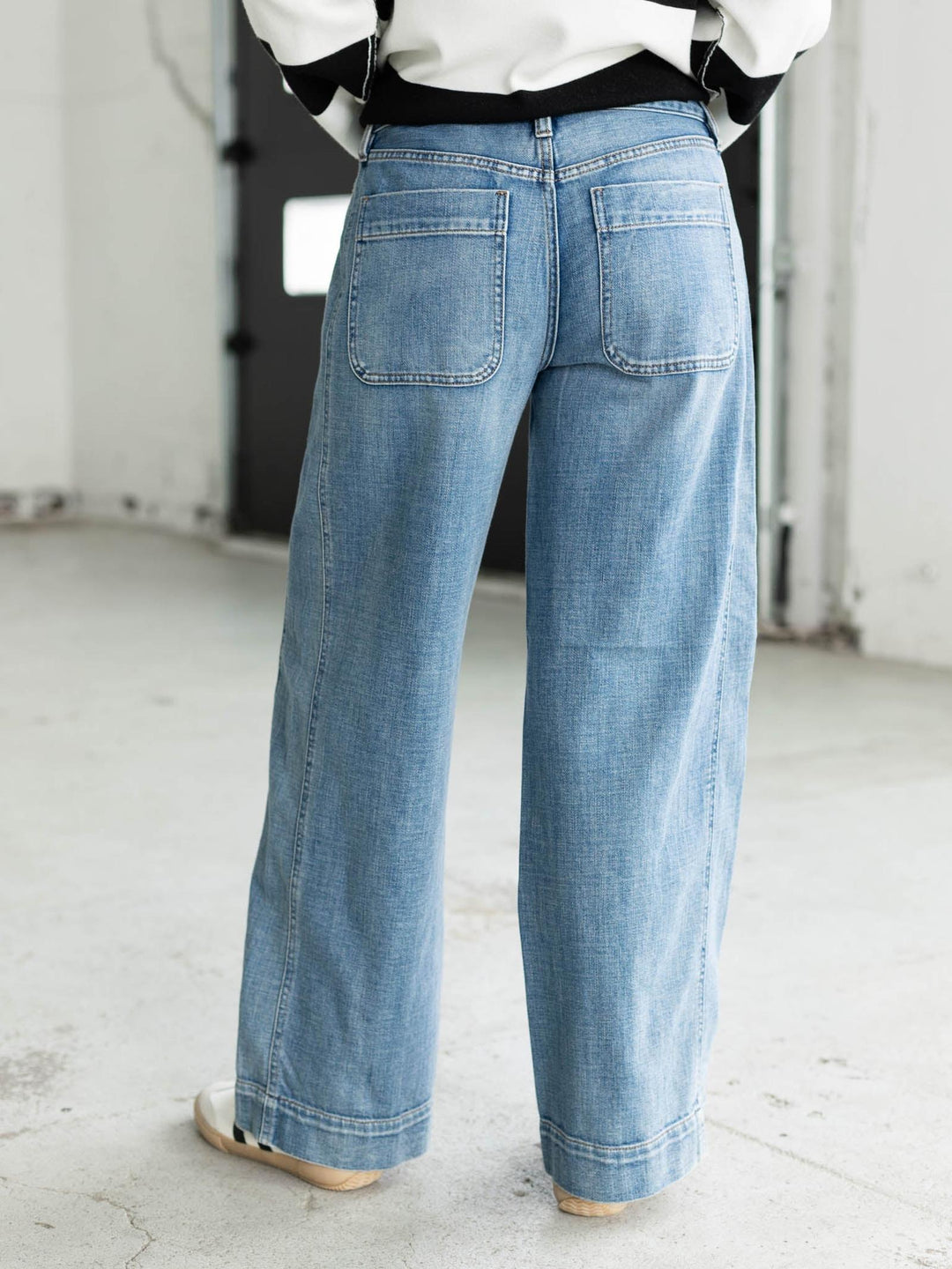 wide leg high waist denim