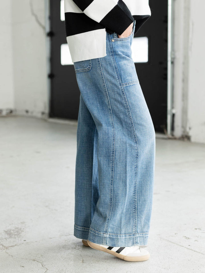 wide leg high waist denim