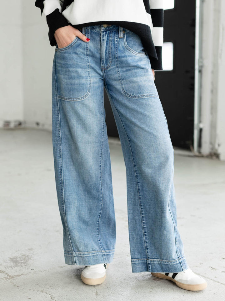 wide leg high waist denim