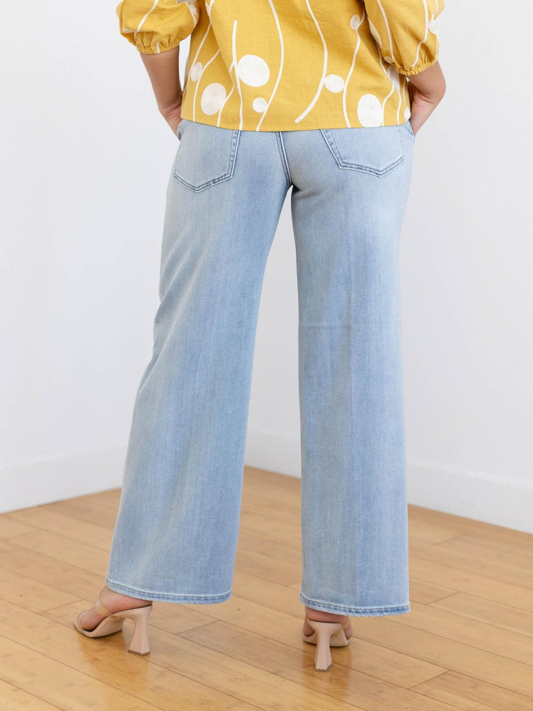 light wash soft wide leg jeans