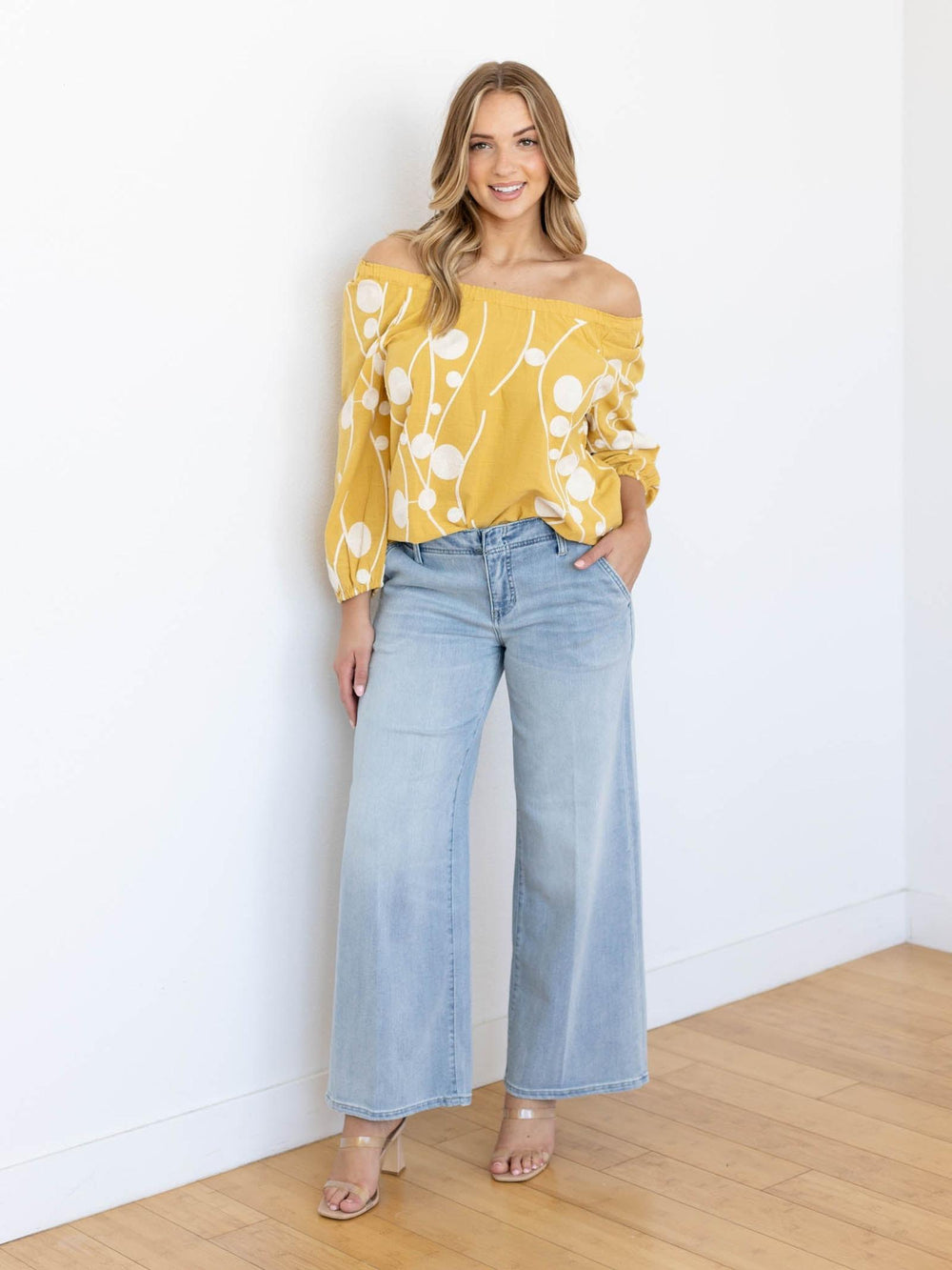 light wash soft wide leg jeans
