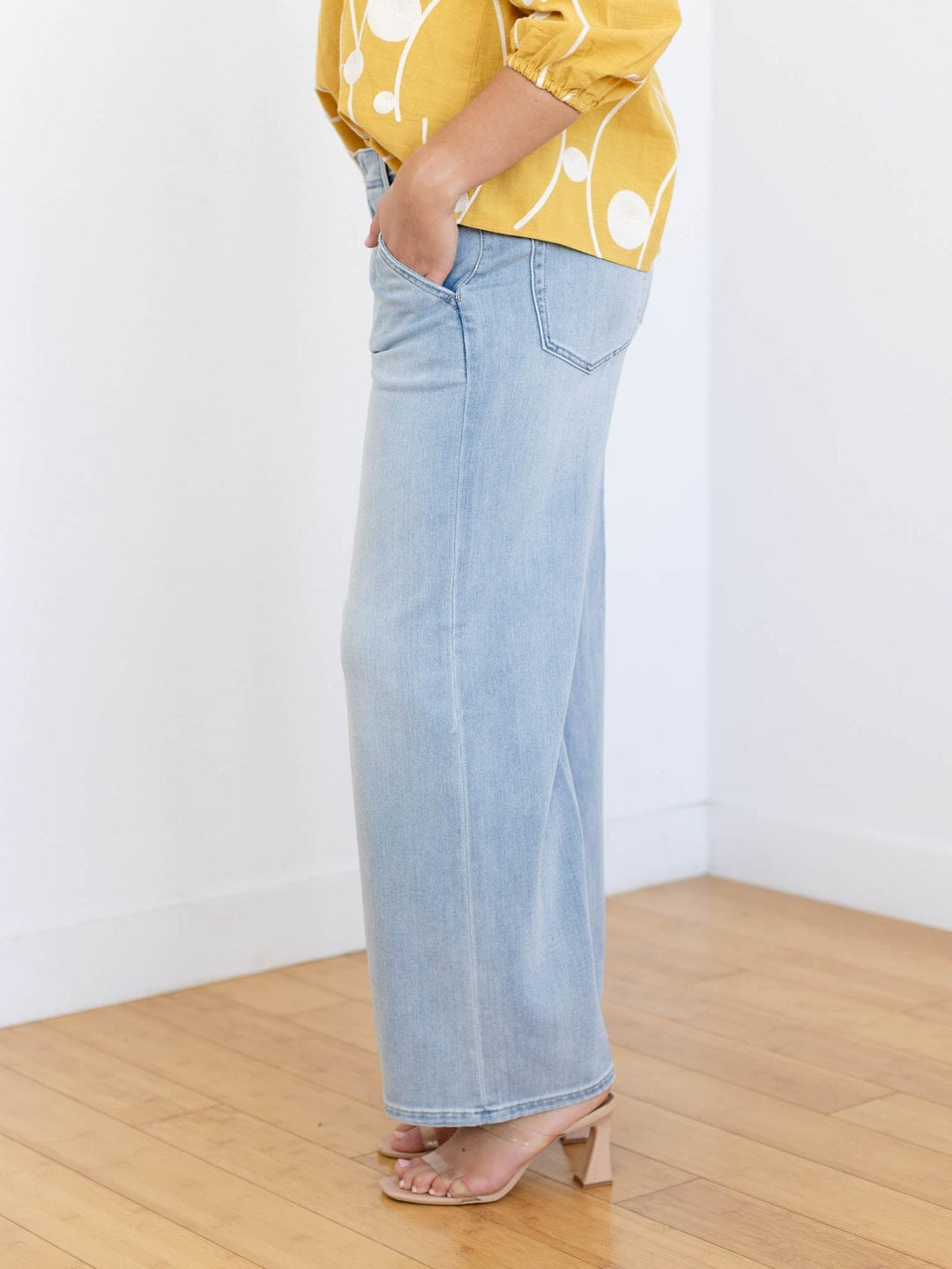 light wash soft wide leg jeans
