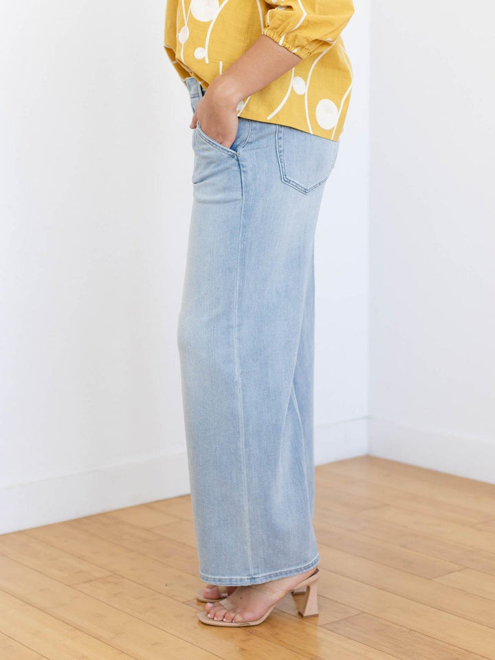 light wash soft wide leg jeans