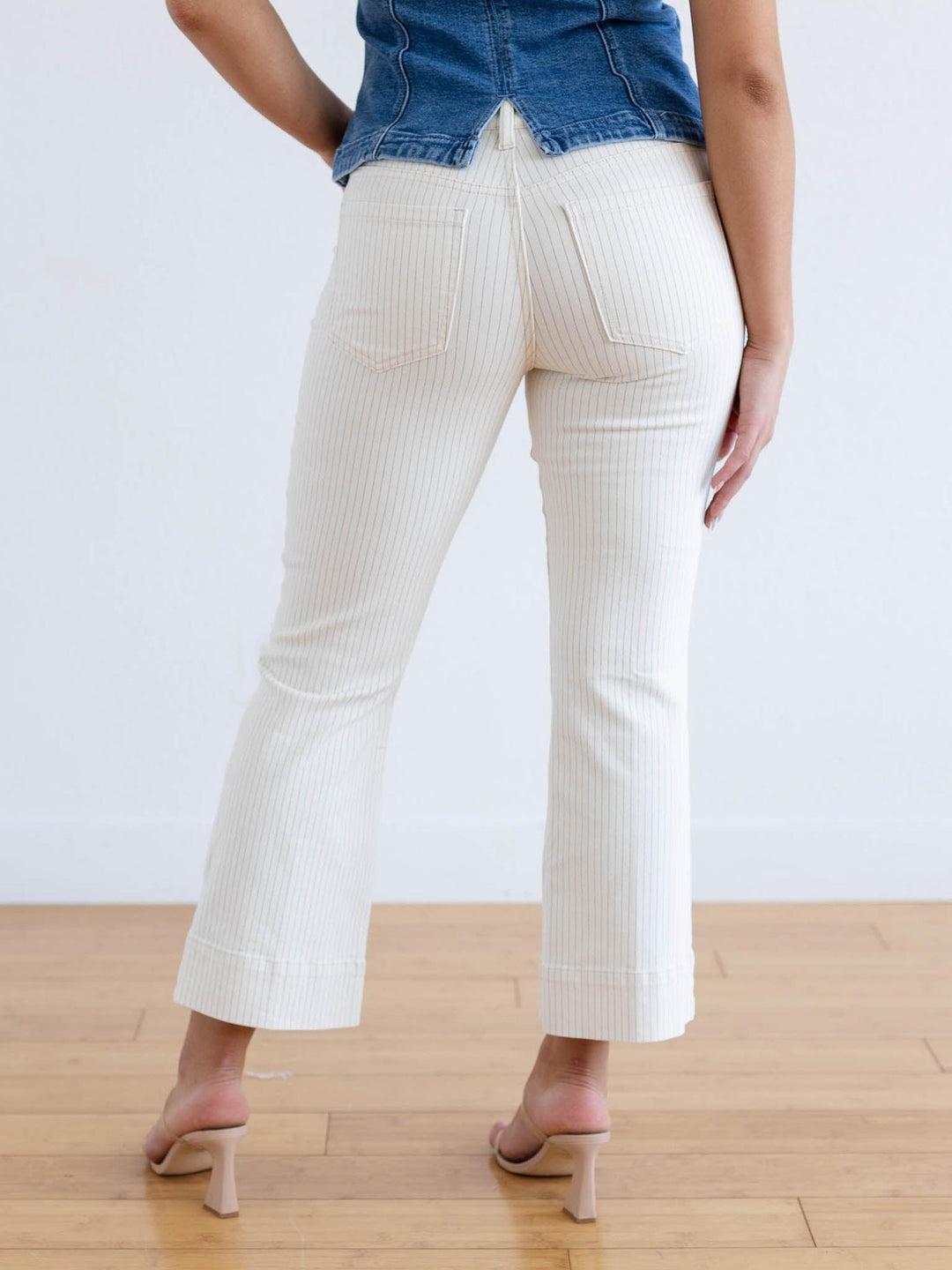 colored pinstripe denim