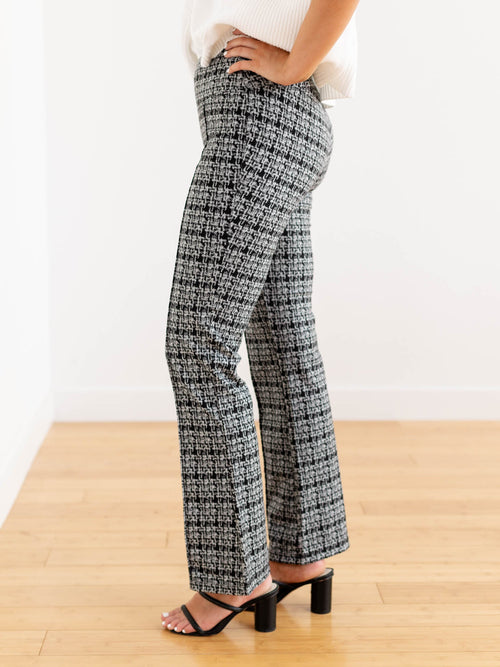 Liverpool Pearl Plaid FlareNon - Denim bottoms