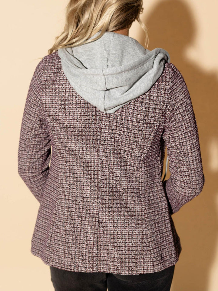 maroon tweed blazer 