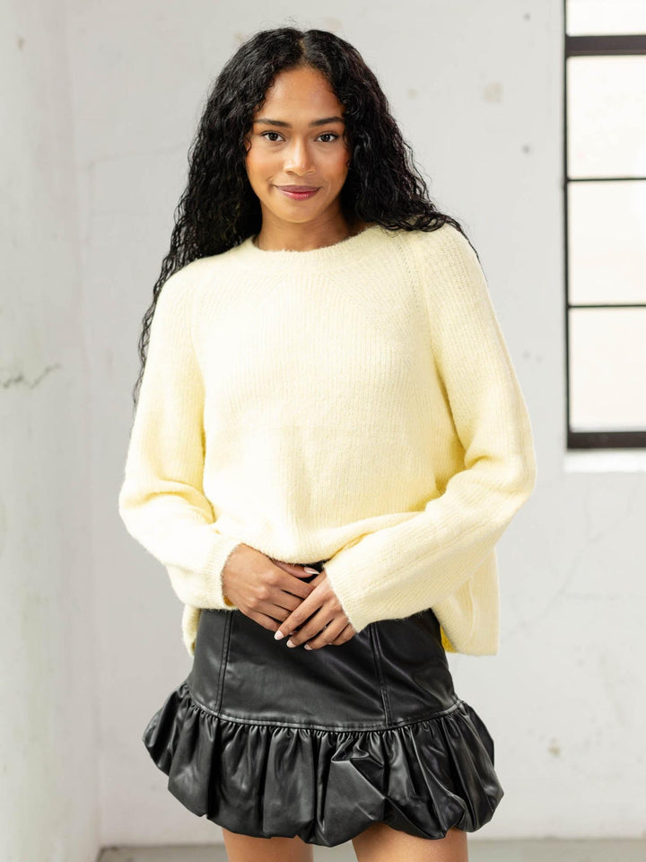 super soft and fuzzy yellow sweater