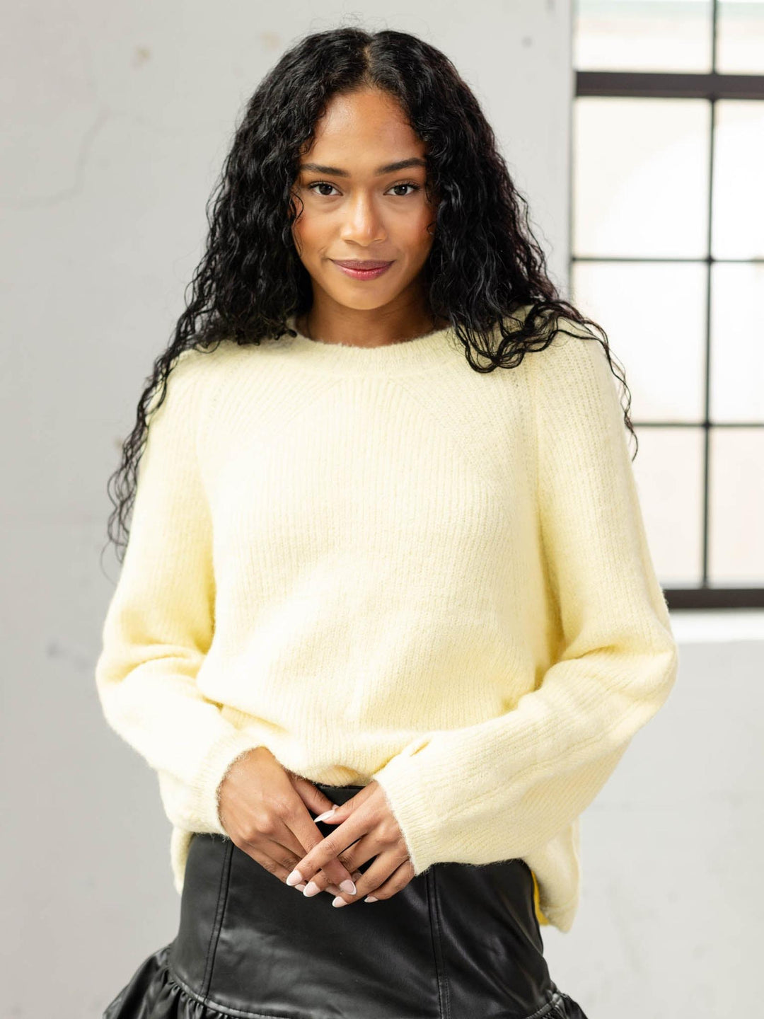 super soft and fuzzy yellow sweater