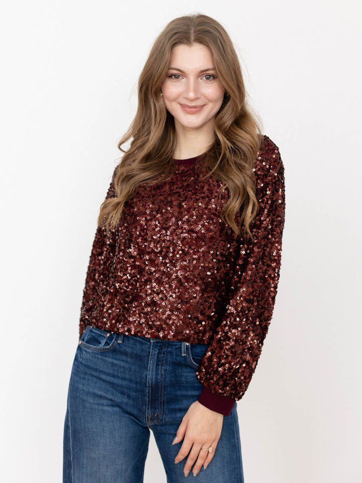 sparkle wine sequin top